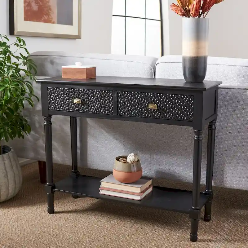 SAFAVIEH Salina 2-Drawer Console Table - 35.5 W x 13 L x 29.5 H - 36Wx13Dx30H