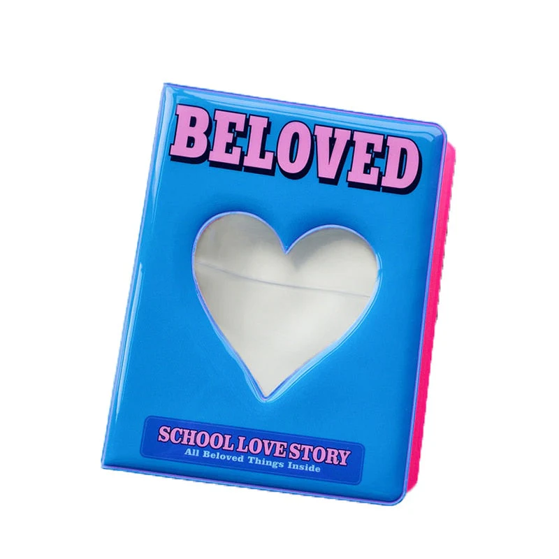 HULIANFU Kpop Card Binder 3inch Photo Album Hollow Love Heart Model Photocard Holder Plaid Album Instax Mini Album For Cards Collect Book - Deanwangkt