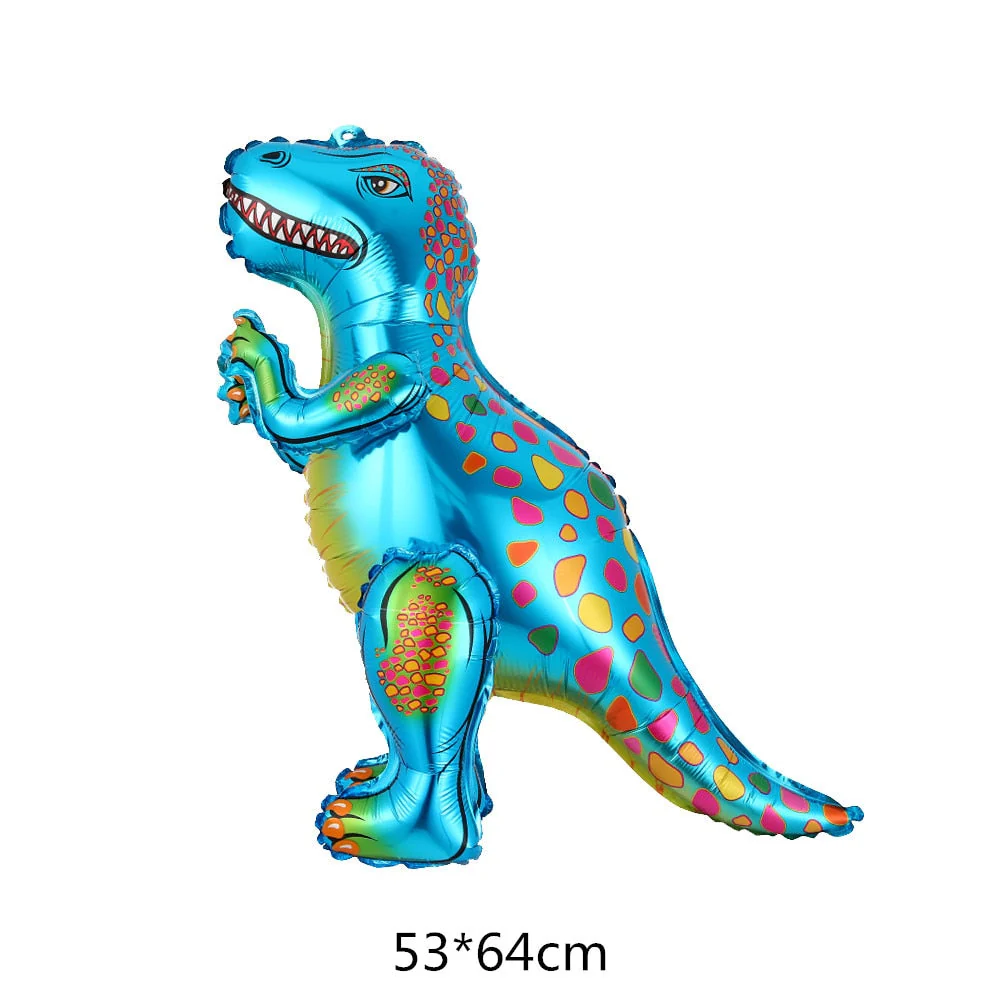 HULIANFU Large 4D Walking Dinosaur Foil Balloons Jungle Animal Boys Birthday Party Decors Jurassic  Standind Dragon Kids Toys Air Globos - Deanwangkt