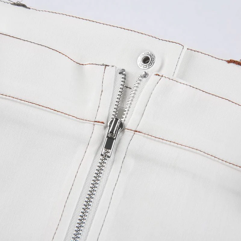 Hulianfu White Strapless Cropped Tube Top Women Sexy Backless Boob Tube Crop Tops Zipper Black Thread Camisole Summer - Deanwangkt