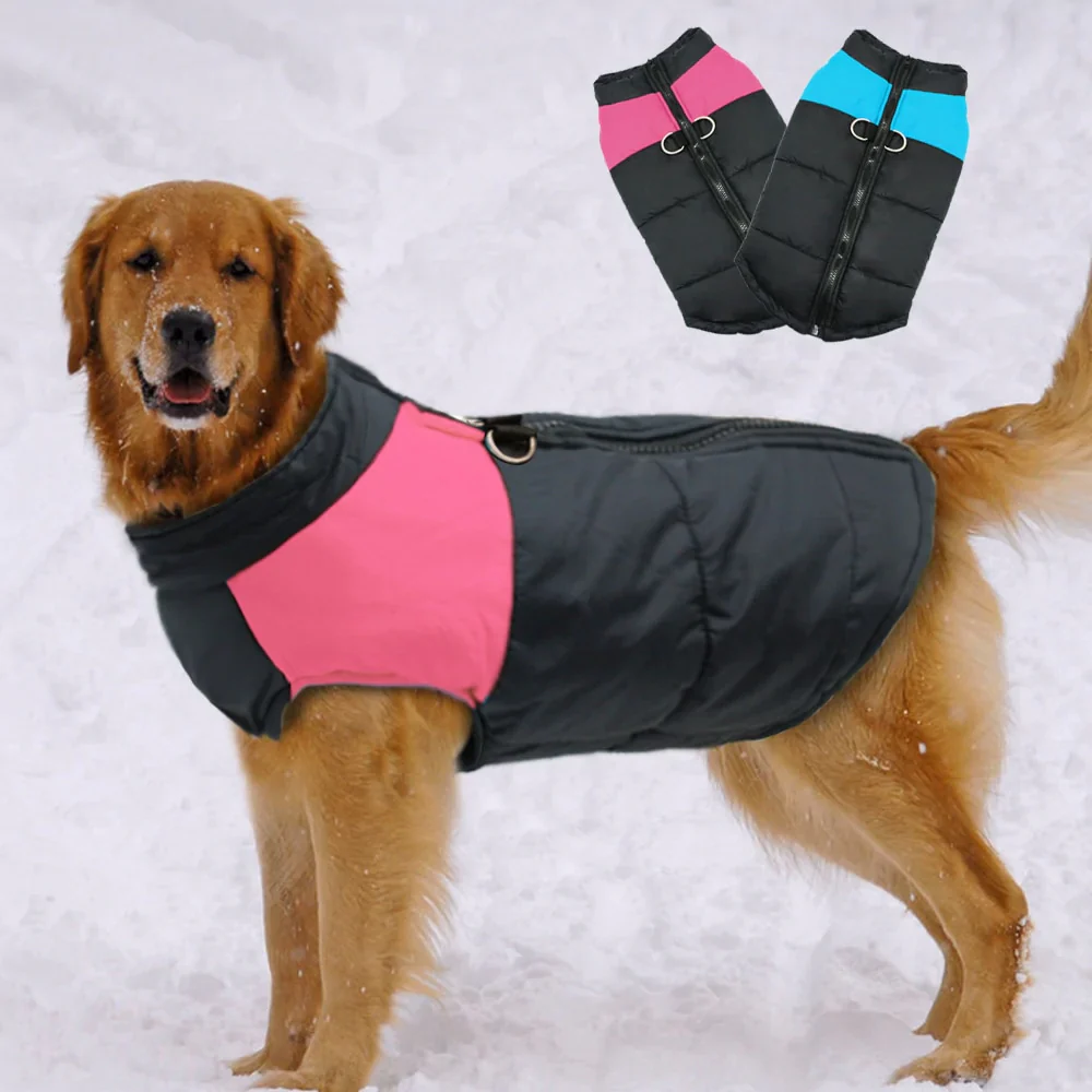 HULIANFU New Waterproof Big Dog Vest Jacket Winter Warm Pet Dog Clothes For Small Large Dogs Puppy Pug Coat Dogs Pets Clothing 4XL 5XL - Deanwangkt
