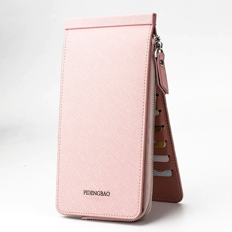 HULIANFU Multifunctional Long Wallet Card package Natural Resin Material Electroplated Metal Zipper High Quality Waterproof Wallet - Deanwangkt