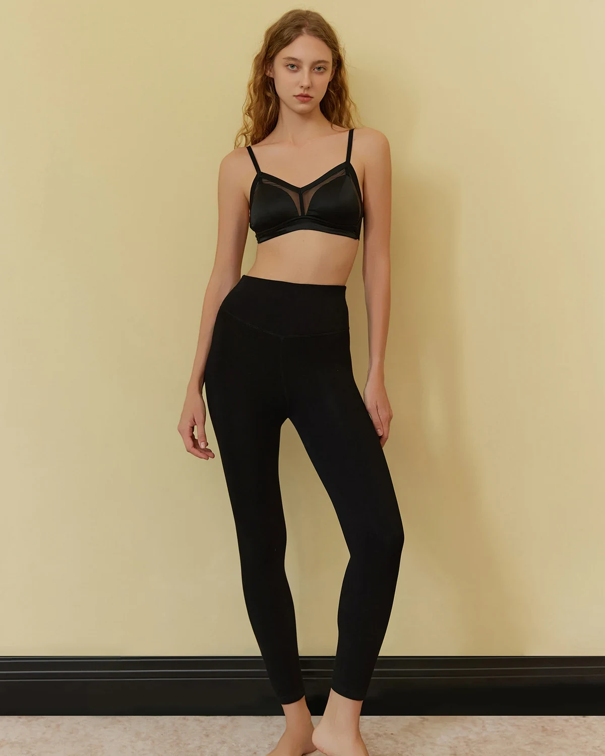 400D fleece-lined thickened high-waist tummy-warming wool-blend thermal leggings for women, slim-fit matte tights for autumn and winter