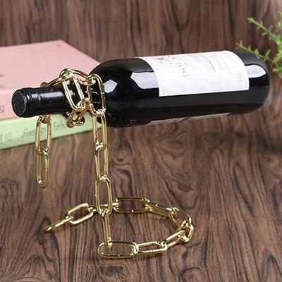 HULIANFU   YES Magic Metal Hanging Suspension Chain Wine Racks European Retro Creative Handmade Restaurant Bar Stand Bracket Display Stand - Deanwangkt