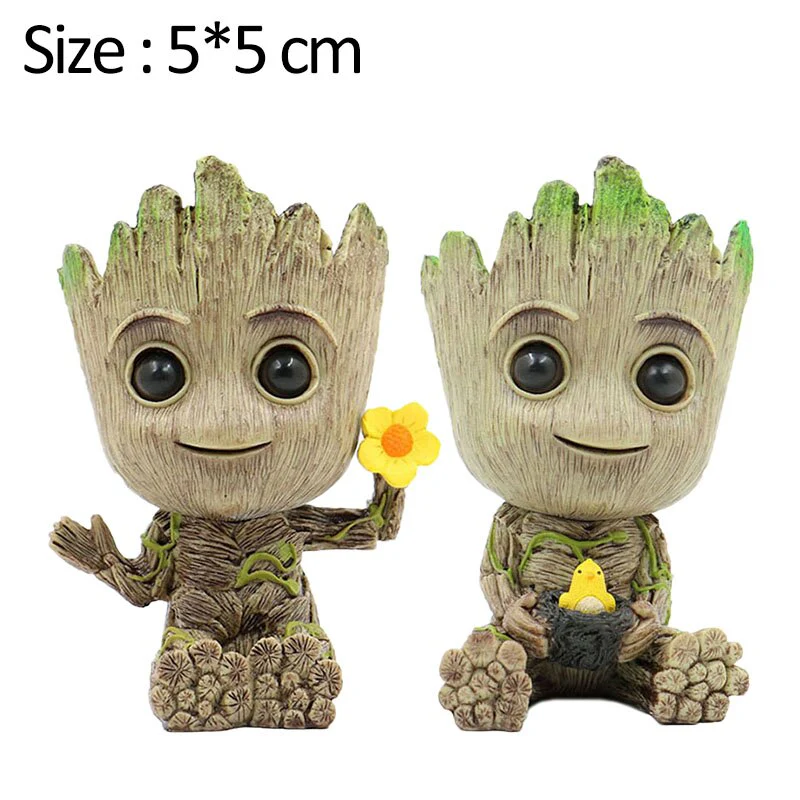 HULIANFU Strongwell Home Decoration Flower Vase Miniature Model Succulent Flower Pots Desktop Display Figurines Baby Groot Artware Gifts - Deanwangkt