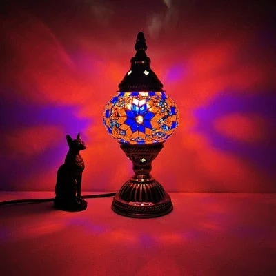 HULIANFU Turkish mosaic table Lamp vintage art deco Handcrafted lamparas de mesa mosaic Glass romantic bed light lamparas con mosaicos - Deanwangkt