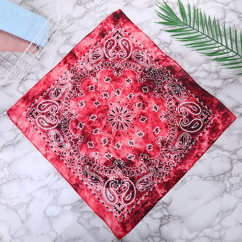 HULIANFU Tie Dye Bandana Cotton Paisley Bandanas Headbands Cowboy Handkerchiefs for Men and Women Colorful Hip-Hop Cycling Outdoor - Deanwangkt