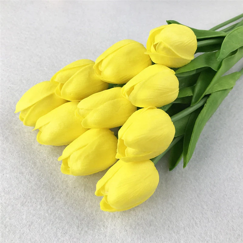 HULIANFU 2026  10PCS Artificial Flowers Garden Tulips Real Touch Flowers Tulip Bouquet Decor Mariage for Home Wedding Decorations Fake Flower - Deanwangkt