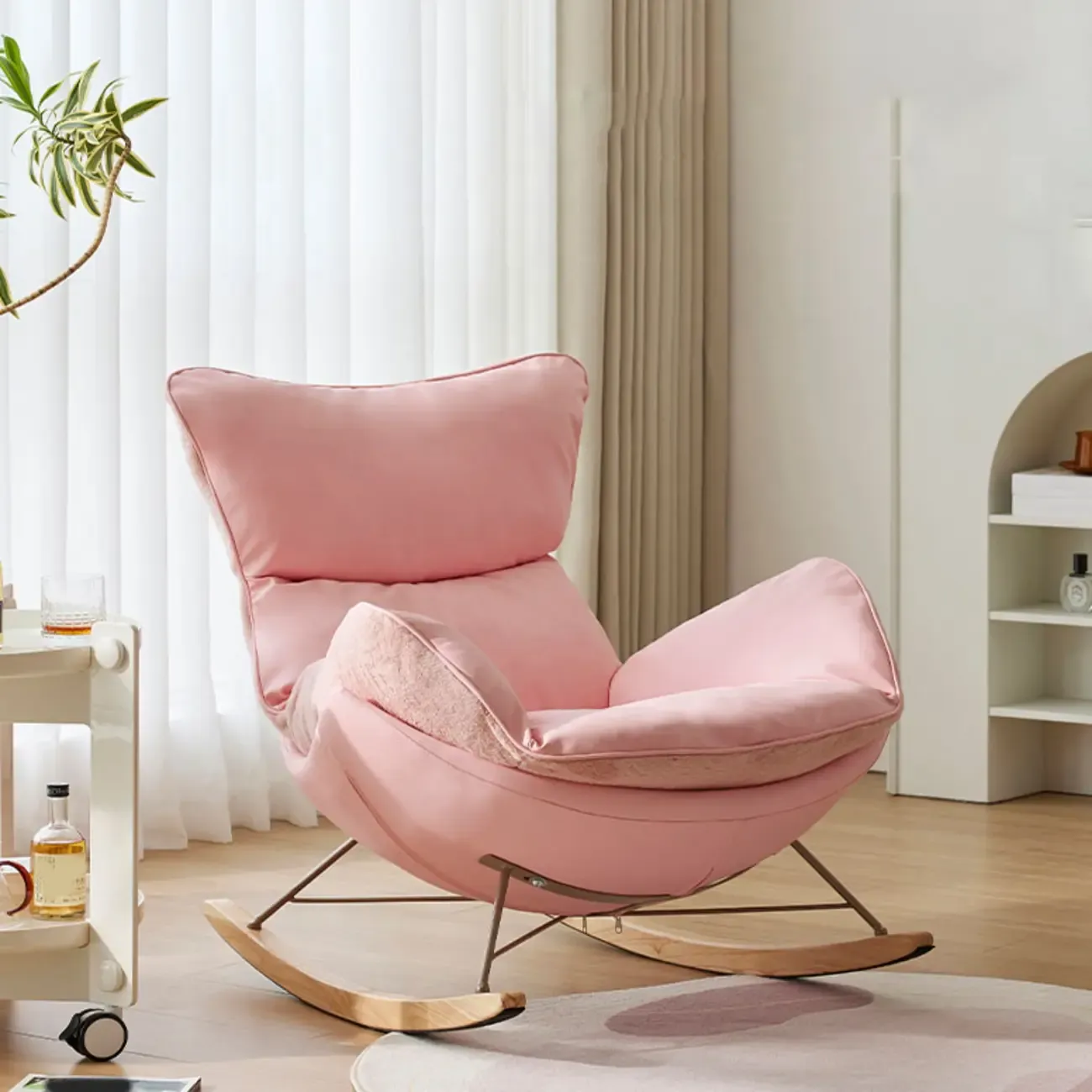 Upholstered Rocking Chair with Optional Ottoman