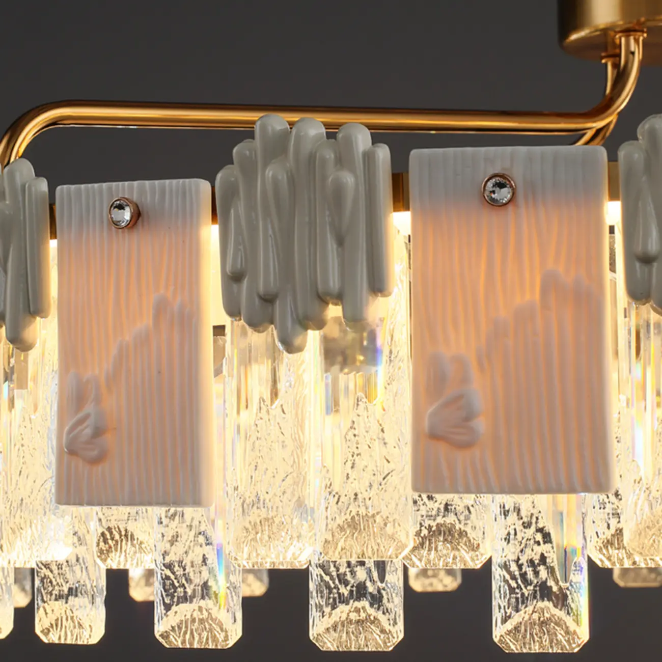 Modern Round Gold Crystal Drum Dimmable LED Chandelier