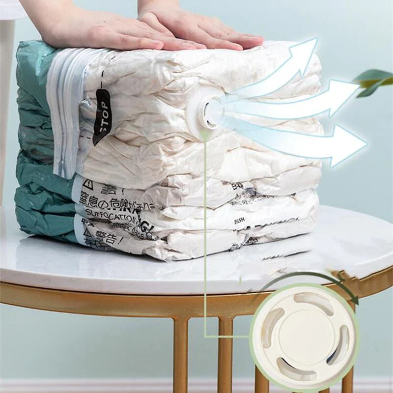 HULIANFU No Need Pump Vacuum Bags Large Plastic Storage Bags for Storing Clothes blankets Compression Empty Bag Covers Travel Accessories - Deanwangkt