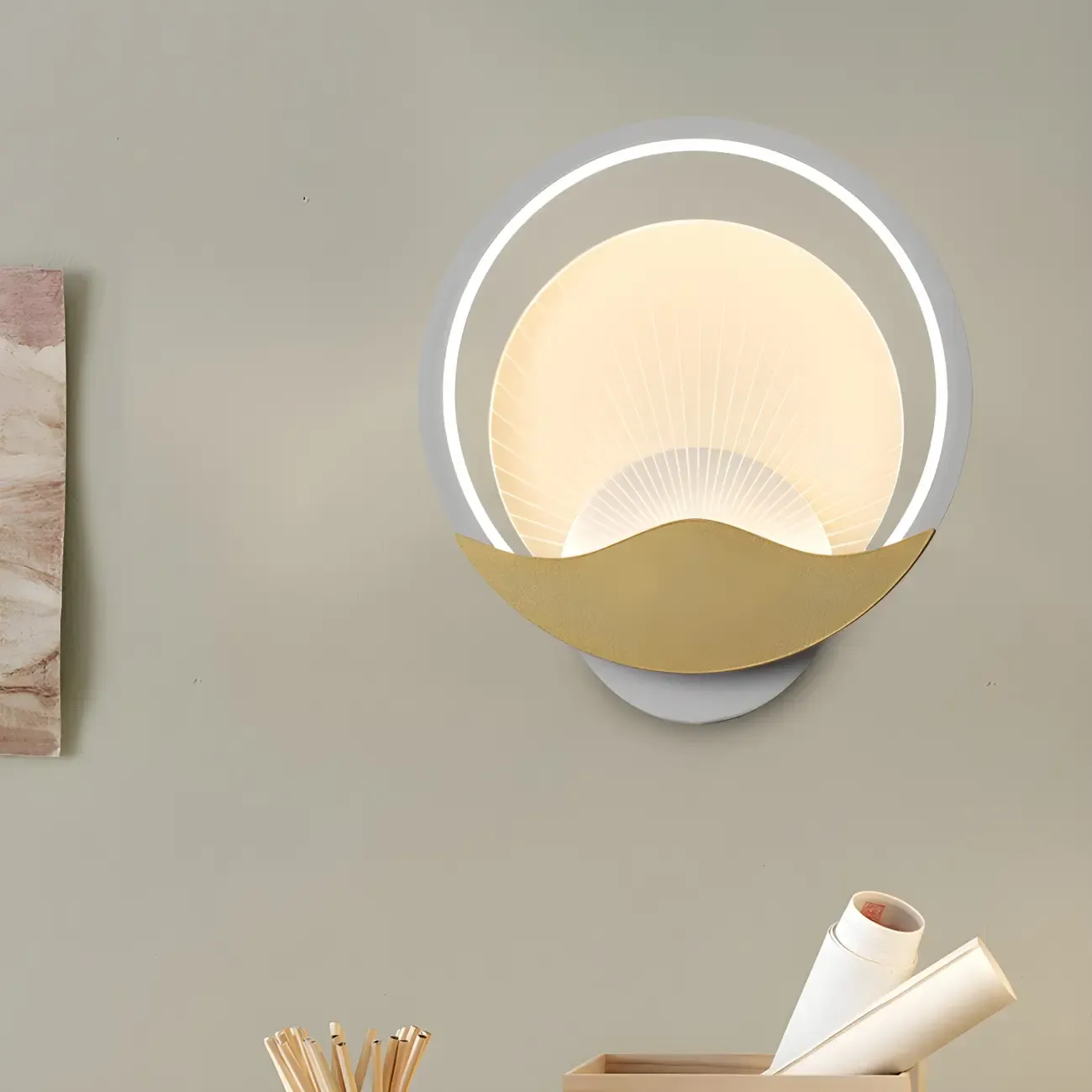 Modern LED Wall Light Fixture with Acrylic Shade