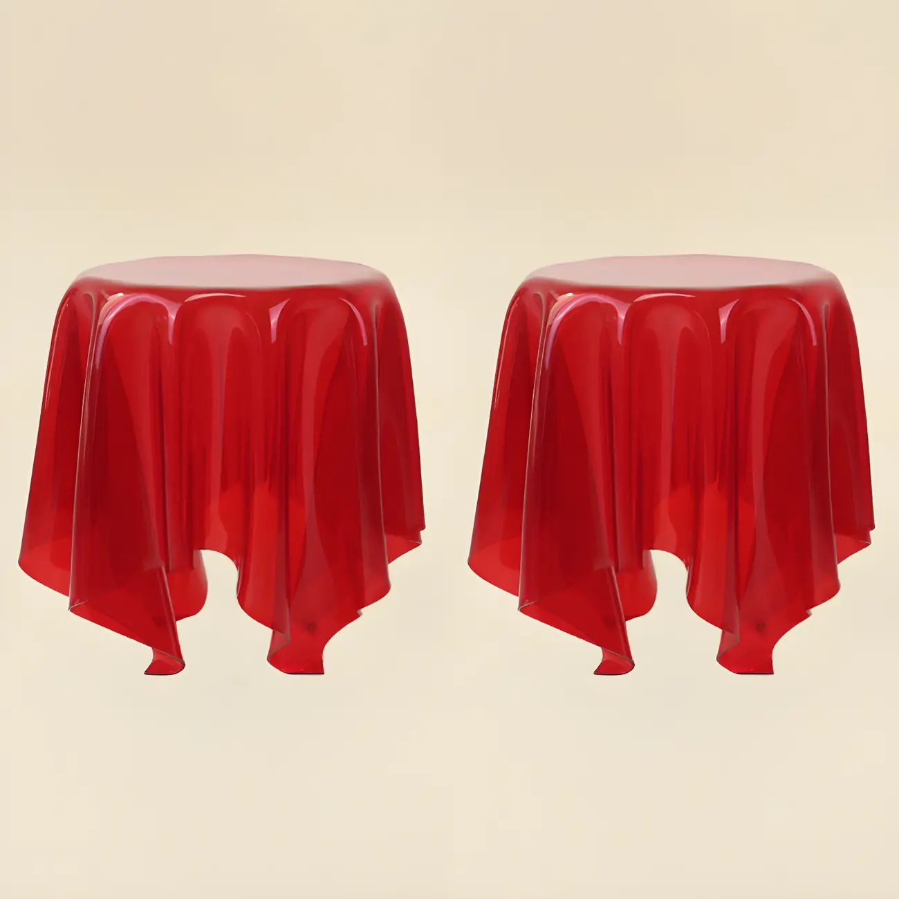 Scandinavian Clear Acrylic Round End Table