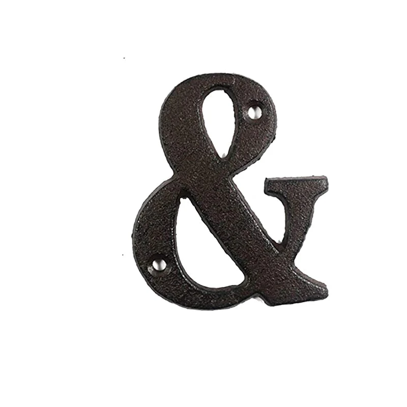 HULIANFU Metal Letters Numbers Cast Iron Decoration House Sign Doorplate DIY Cafe Wall CLH@8 - Deanwangkt