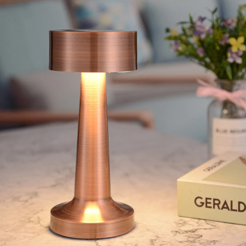HULIANFU Retro Bar Coffee Table Lamp LED Desktop Night Light Rechargeable Touch Sensor Wireless Restaurant Bedroom Decor Lighting Fixture - Deanwangkt