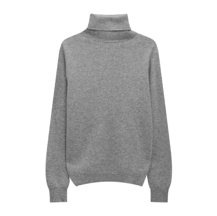 Hulianfu Winter High Quality Wwomen's Wool Sweater Solid Color High-neck Pullover Long-sleeved Knit Top - Deanwangkt