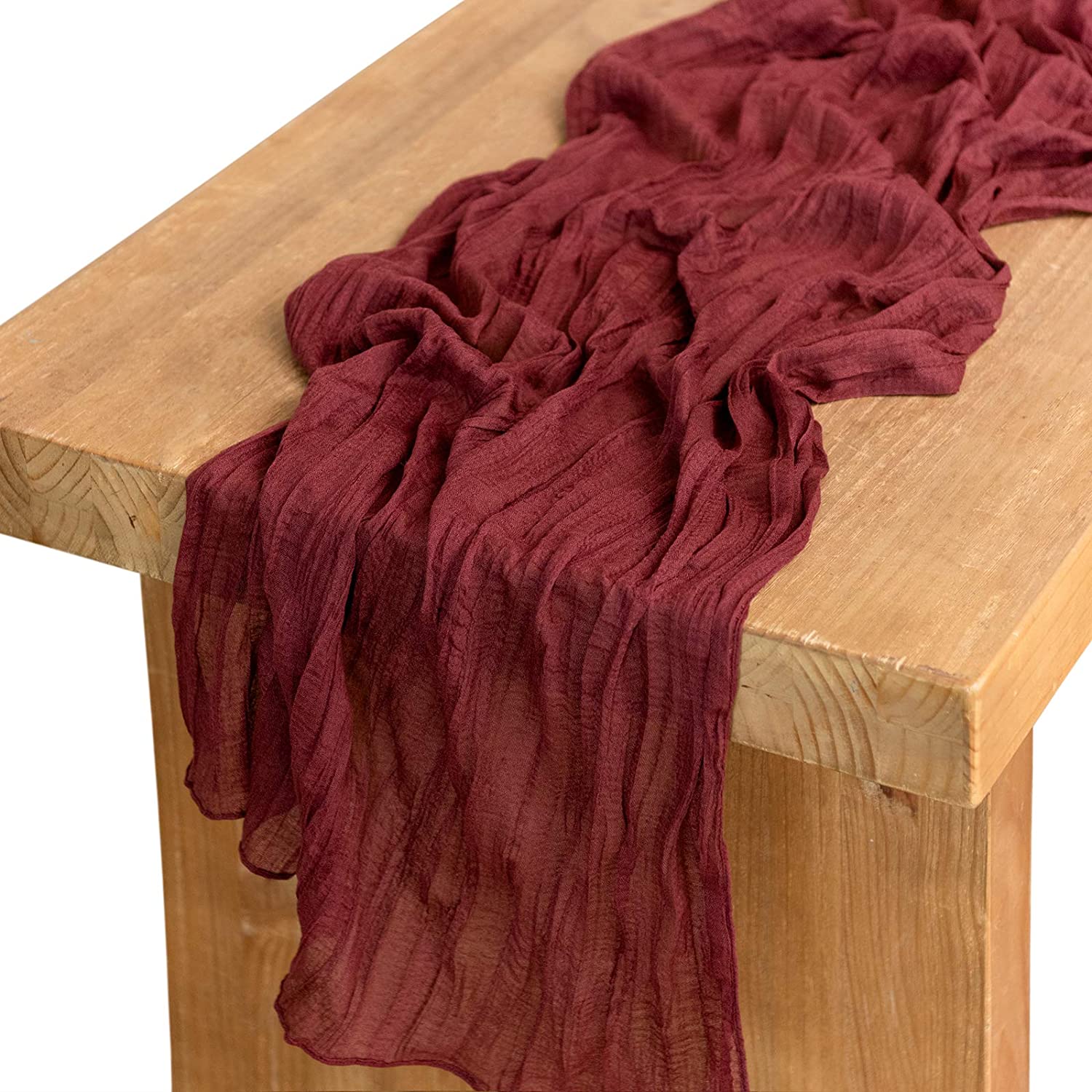 HULIANFU Semi-Sheer Gauze Table Runner Sage Cheesecloth Table Setting Dining Vintage Wedding Party Christmas Banquets Arches Cake Decor - Deanwangkt