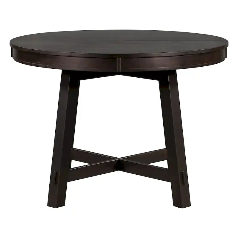 Farmhouse Round Extendable Dining Table with 16   Leaf Wood Kitchen Table