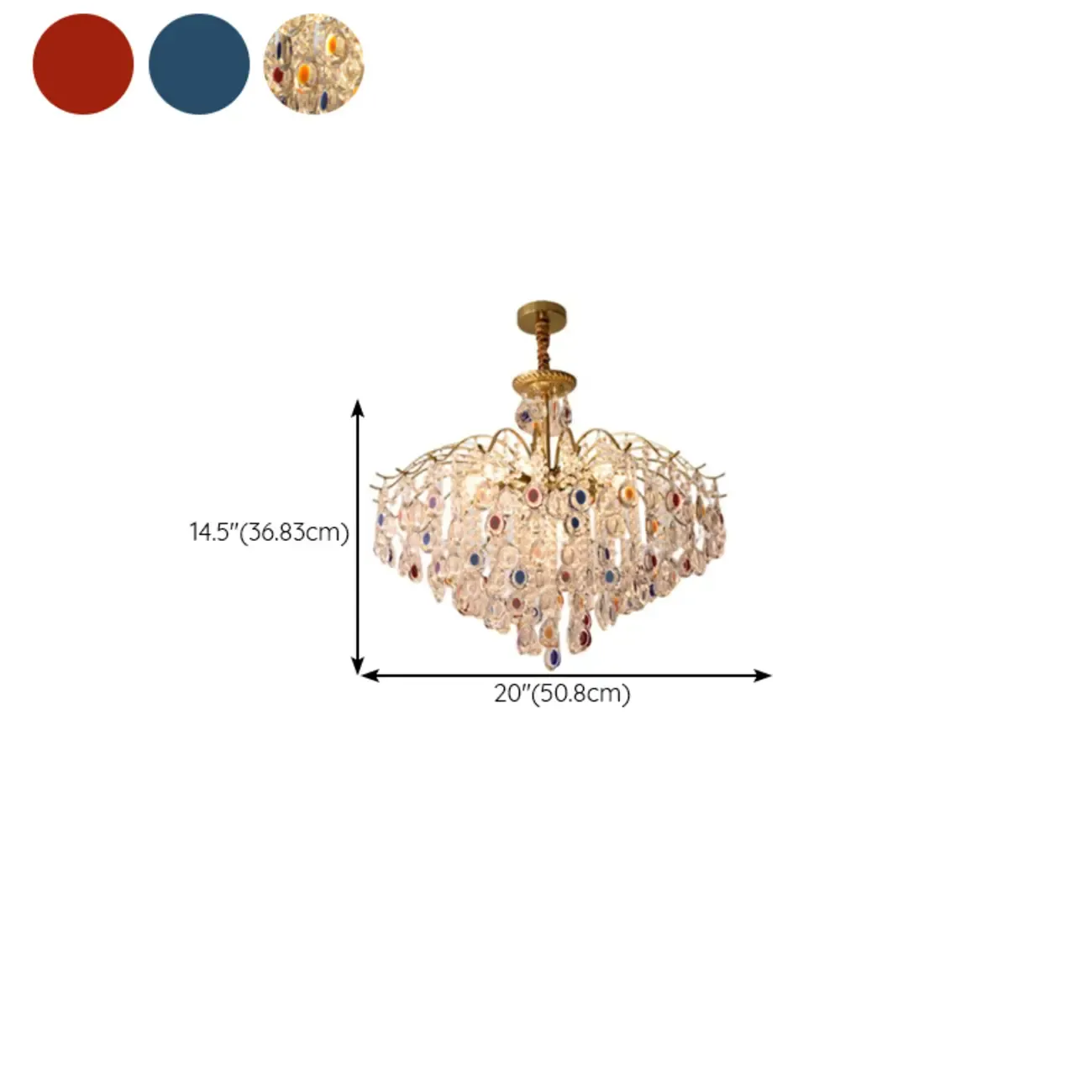 Gold Crystal Chandelier with Beads and Modern Elegant Design