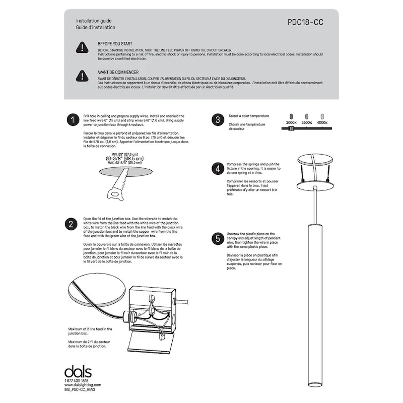 DALS Pillar Cylindrical LED Pendant - 18