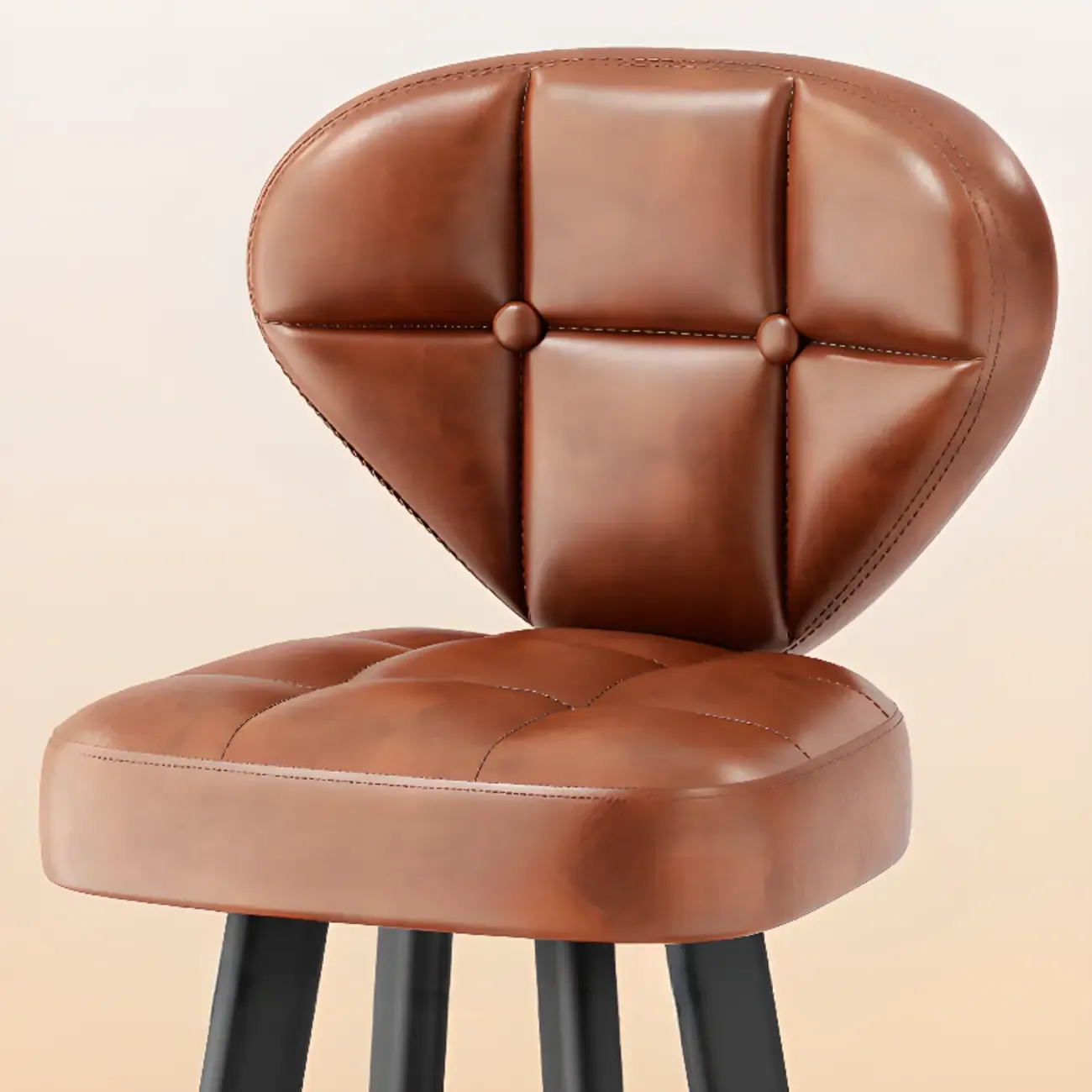 Modern Tufted Counter Height Bar Stools with Metal Footrest