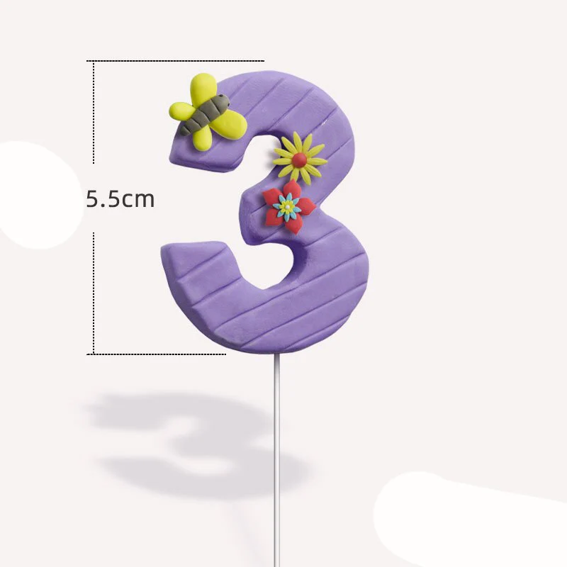 HULIANFU Soft Clay Number Balloon Cake Birthday Topper 1st Birthday Party Decorations Kids Baby Shower Girl  Happy Birthday Cake Topper - Deanwangkt