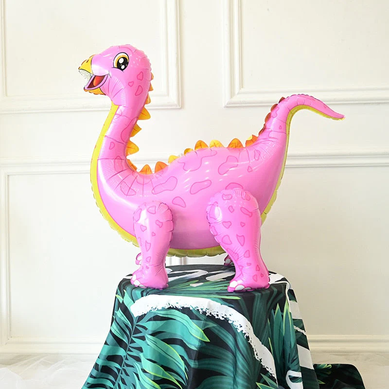 HULIANFU Large 4D Walking Dinosaur Foil Balloons Jungle Animal Boys Birthday Party Decors Jurassic  Standind Dragon Kids Toys Air Globos - Deanwangkt