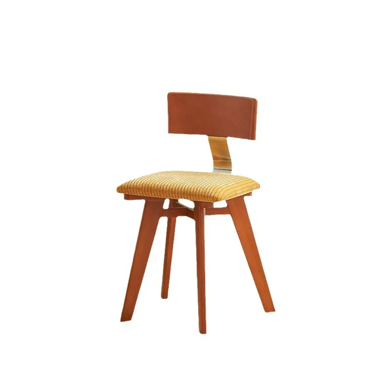 Mid-century Modern Cushioned Wooden Armless Dining Chair