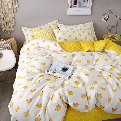 HULIANFU Nordic Style Pink Heart Bedding Set Cover Cute Bed Linens Duvet Cover Sheets and Pillowcases Queen King Size Home Textile Sets - Deanwangkt