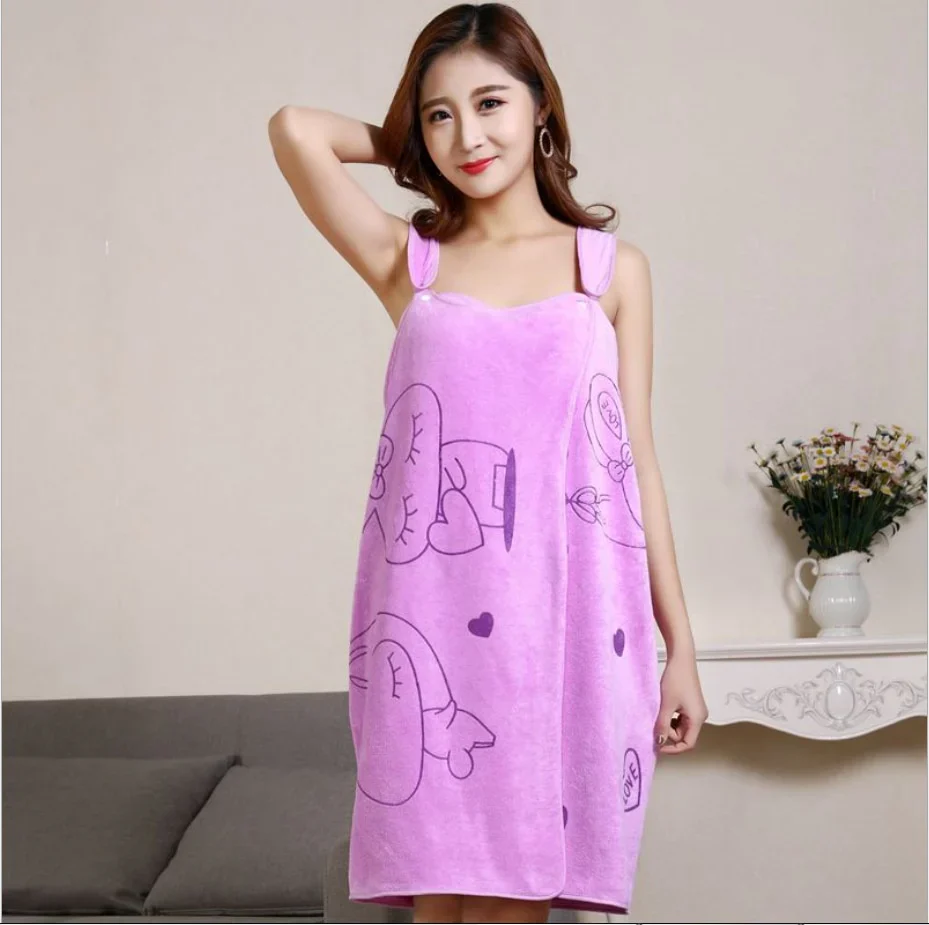 HULIANFU Microfiber Soft Bath Towel Fashion Women Sexy Wearable Quick Dry Magic Bathing Beach Spa Bathrobes Wash Clothing Beach Dresses - Deanwangkt