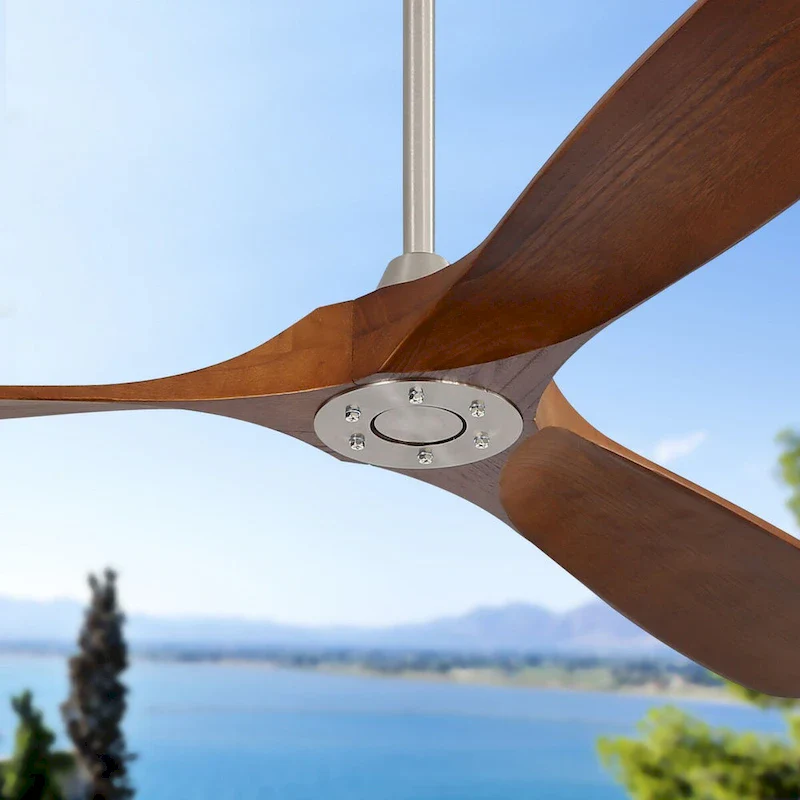 60 Inch Solid Wood Modern Ceiling Fan with Remote