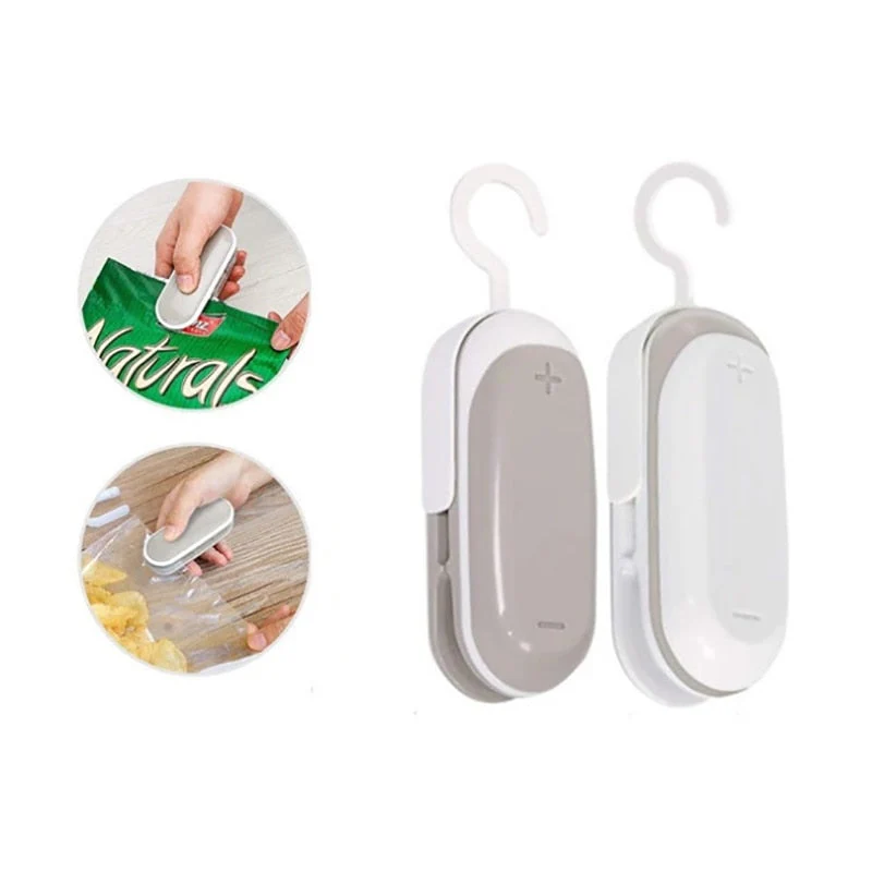 HULIANFU Portable Mini Sealer Sous Vide Home Heat Plastic Food Snacks Bag Sealing Machine Saver Packaging Kitchen Storage Clips - Deanwangkt