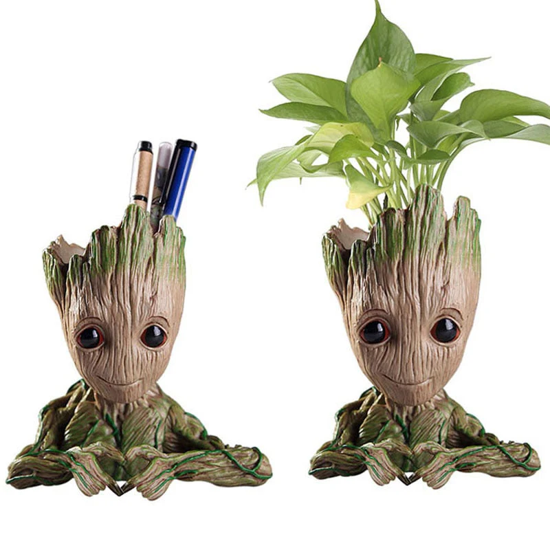 HULIANFU Strongwell Home Decoration Flower Vase Miniature Model Succulent Flower Pots Desktop Display Figurines Baby Groot Artware Gifts - Deanwangkt
