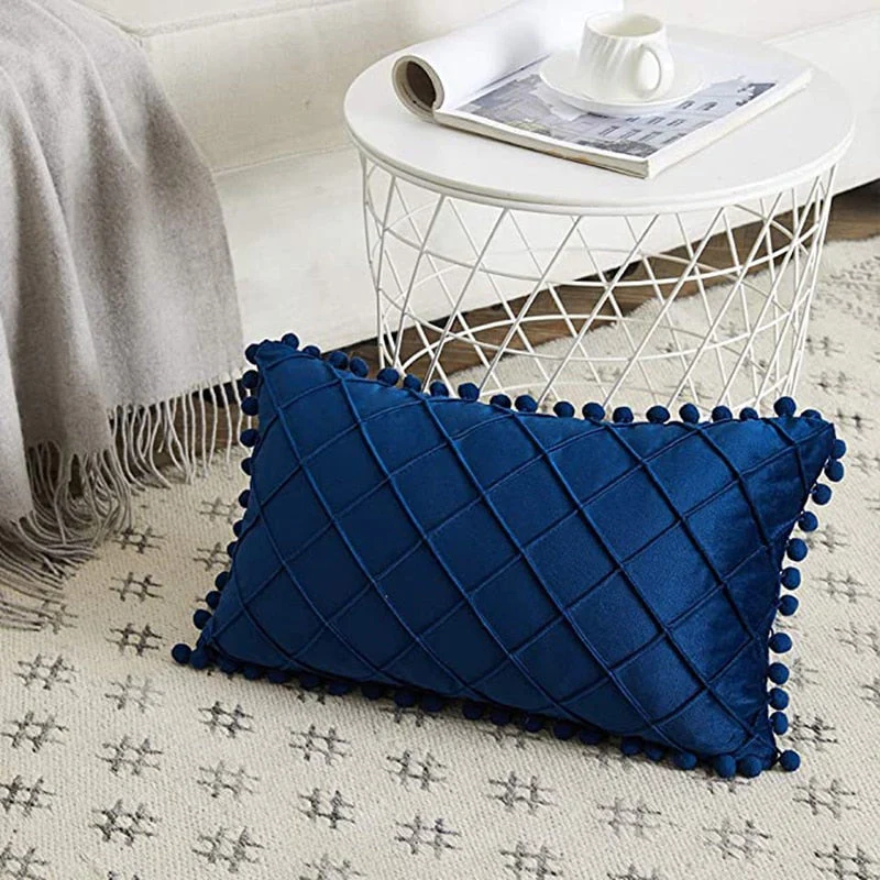 HULIANFU Inyahome Nordic Retro Ear Pillow Living Room Sofa Solid Color Tassel Cushion Without Core Bed Big Pillow Waist Back Office Chair - Deanwangkt