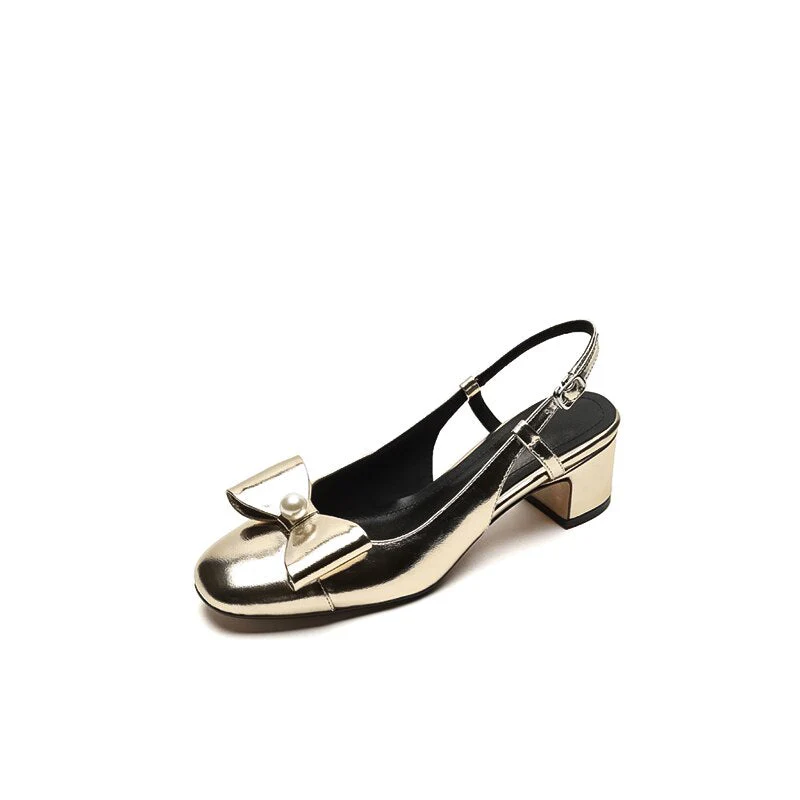 hulianfu  new Women sandals natural leather 22-25cm cowhide+sheepskin full leather Pearl butterfly knot buckle women summer shoes - Deanwangkt