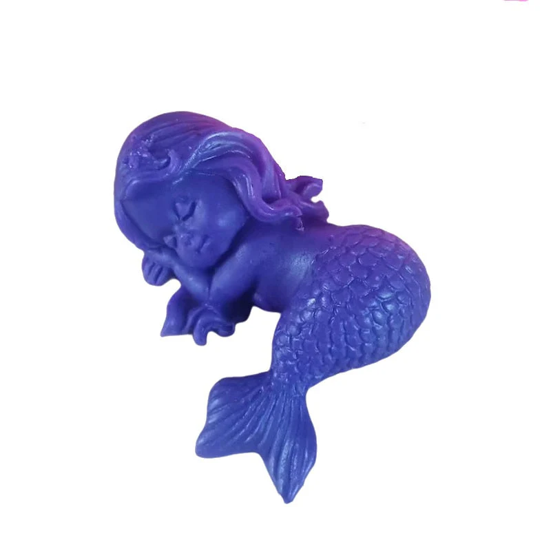 HULIANFU Sleeping Mermaid Silicone Molds Chocolate Fondant Mould Handmade Soap Mold Mermaid Cake Topper DIY Angel Craft Art Candle Mould - Deanwangkt