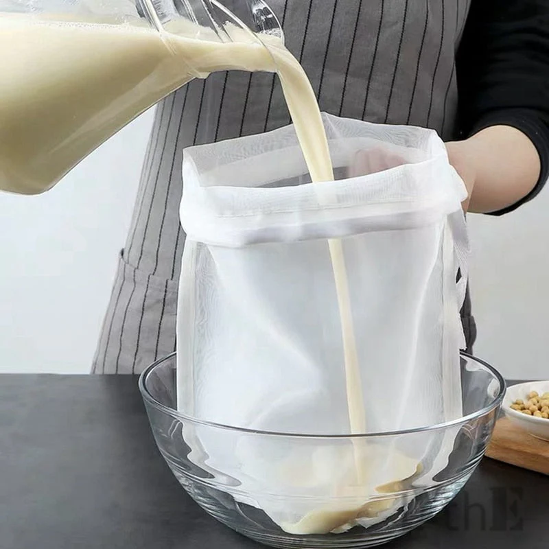 HULIANFU Soy Milk Wine Filter Bag Nut Milk Bag Tea Coffee Oil Yogurt Filter Net Mesh Kitchen Food Reusable Nylon Filter Bags Strainer - Deanwangkt
