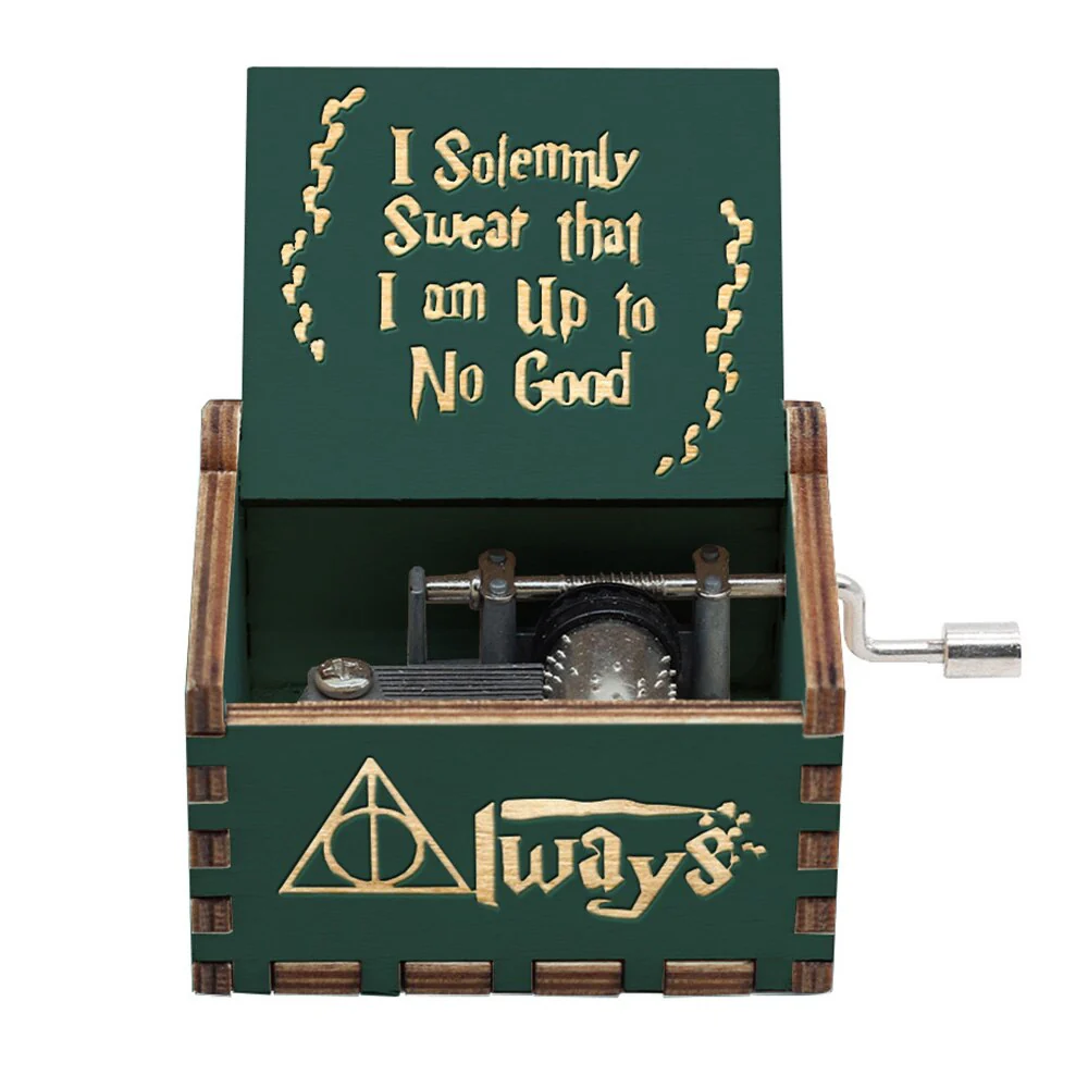 HULIANFU  Wooden Hand Crank Music Box Magic School Game Jurassic Park Godfather Children  Holiday Gift Christmas New Year Gift - Deanwangkt