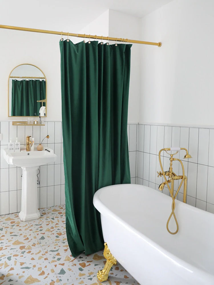 HULIANFU LIANGQI Velvet Shower Curtain Waterproof Coating Mildew Proof Fabric Thicken Cloth Bathroom Bathtub Tools Home Decoration Custom - Deanwangkt