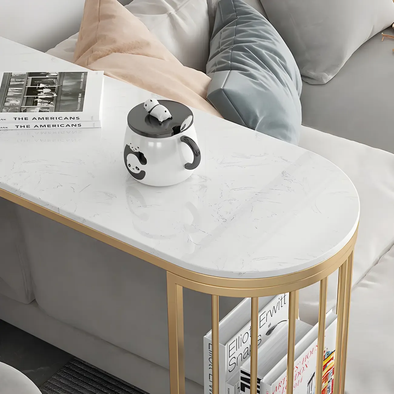 Glam Gold Faux Marble Iron Wine Holder Bar Tables