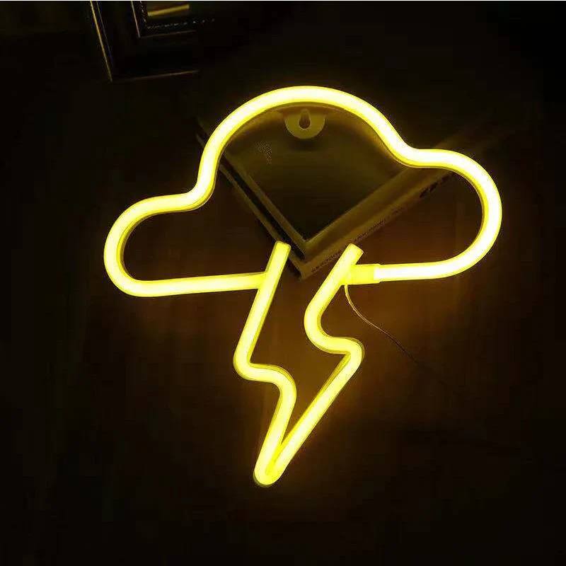 HULIANFU Night Ligh USB Powered Banana Cactus Pineapple Coconut Tree Love Popsicle Hello Rose Led Backplane Neon Lights for Bedroom Decor - Deanwangkt