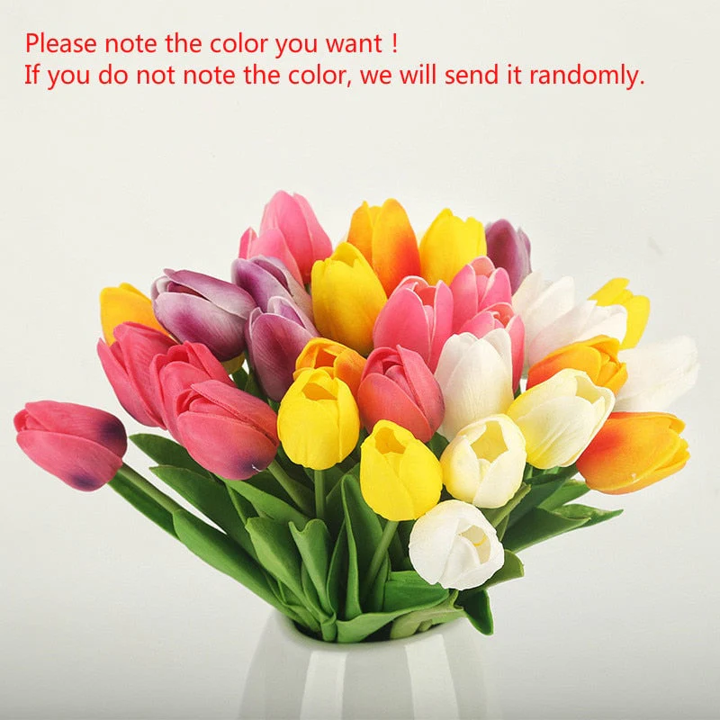 HULIANFU 2026  10PCS Artificial Flowers Garden Tulips Real Touch Flowers Tulip Bouquet Decor Mariage for Home Wedding Decorations Fake Flower - Deanwangkt