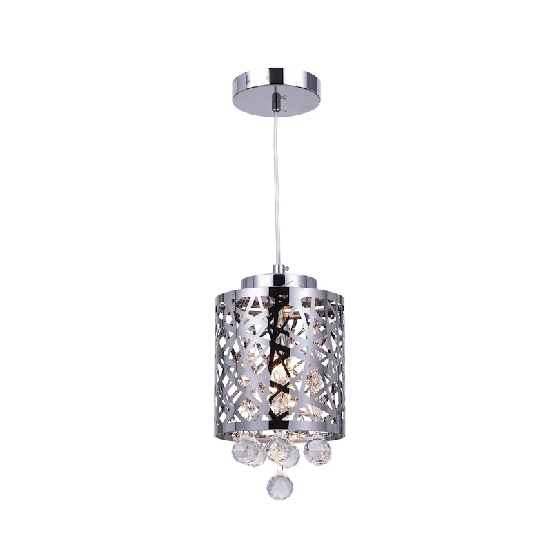 Eternity 1 Light Drum Shade Mini Pendant With Chrome Finish - Stainless Steel