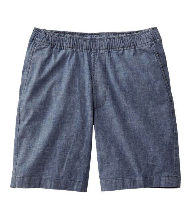 Men's Lakewashed? Stretch Shorts, Pull-On, Chambray, 8