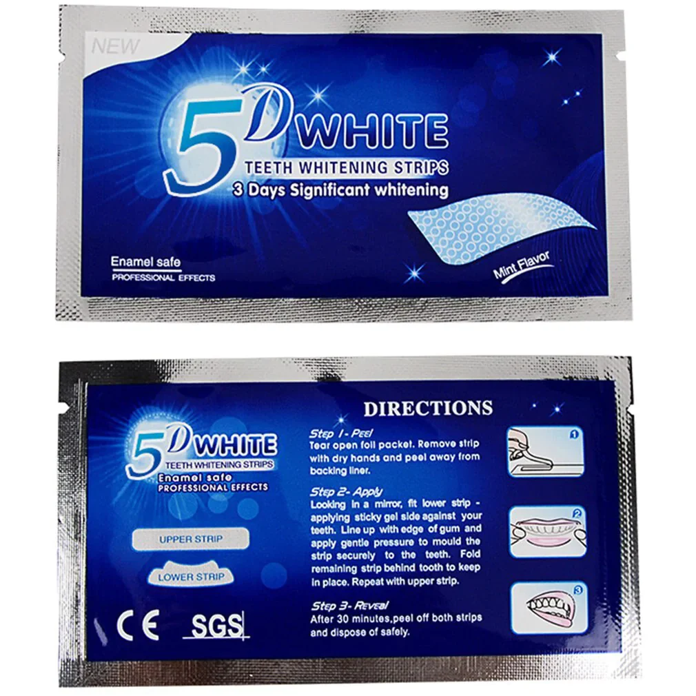 HULIANFU New 5D Gel Teeth Whitening Strips White Tooth Dental kit Oral Hygiene Care Strip for false Teeth Veneers Dentist seks Whiten gel - Deanwangkt