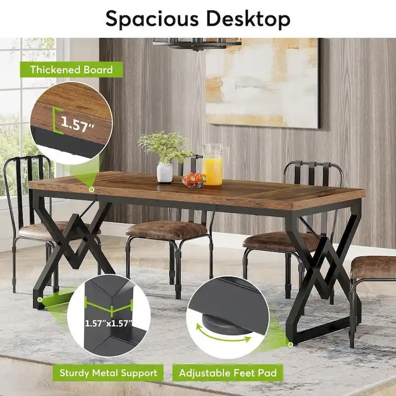 63-in Large Executive Desk, Home Office Computer Desk