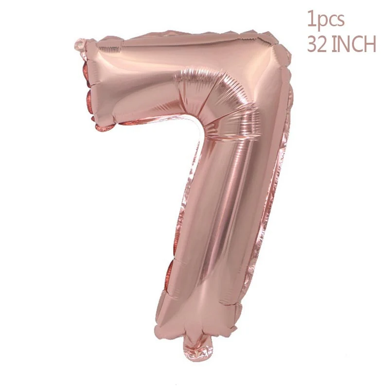 HULIANFU Rose Gold Wedding Birthday Party Balloons Happy Birthday Letter Foil Balloon Baby Shower Anniversary Event Party Decor Supplies - Deanwangkt