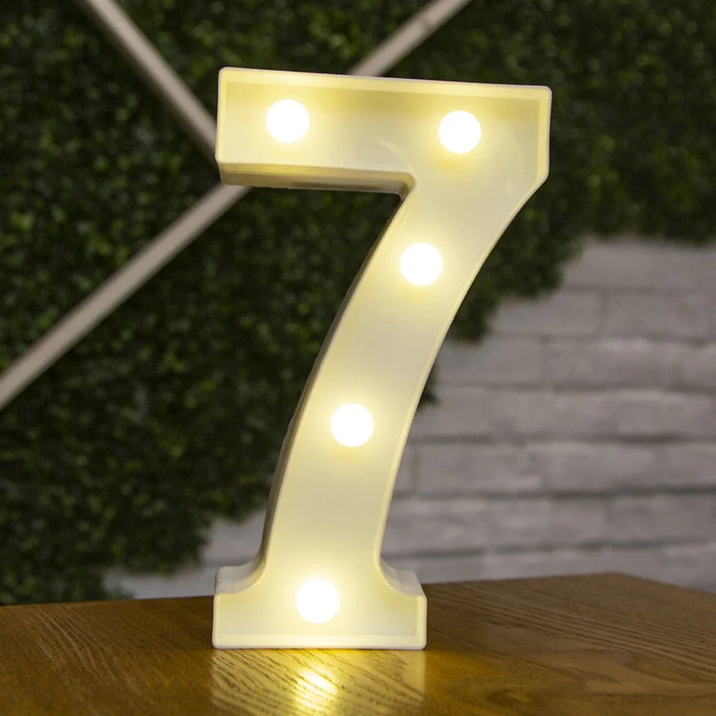HULIANFU Luxury Alphabet Letter LED Lights Luminous Number Lamp  Battery Night Light for Home Wedding Birthday Christmas Party Decoration - Deanwangkt