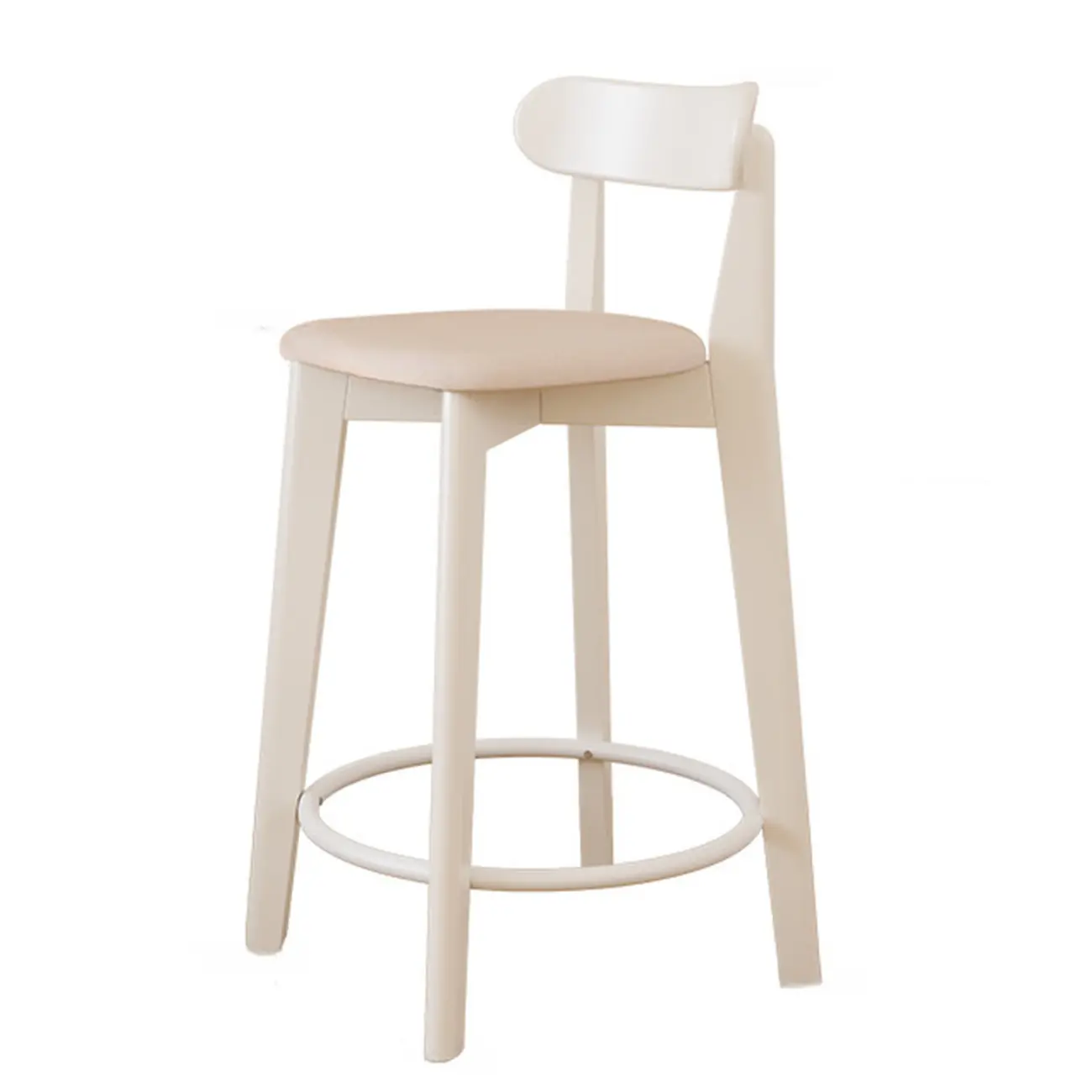 Comfortable Square Brown Wood Bar Stool with Backs