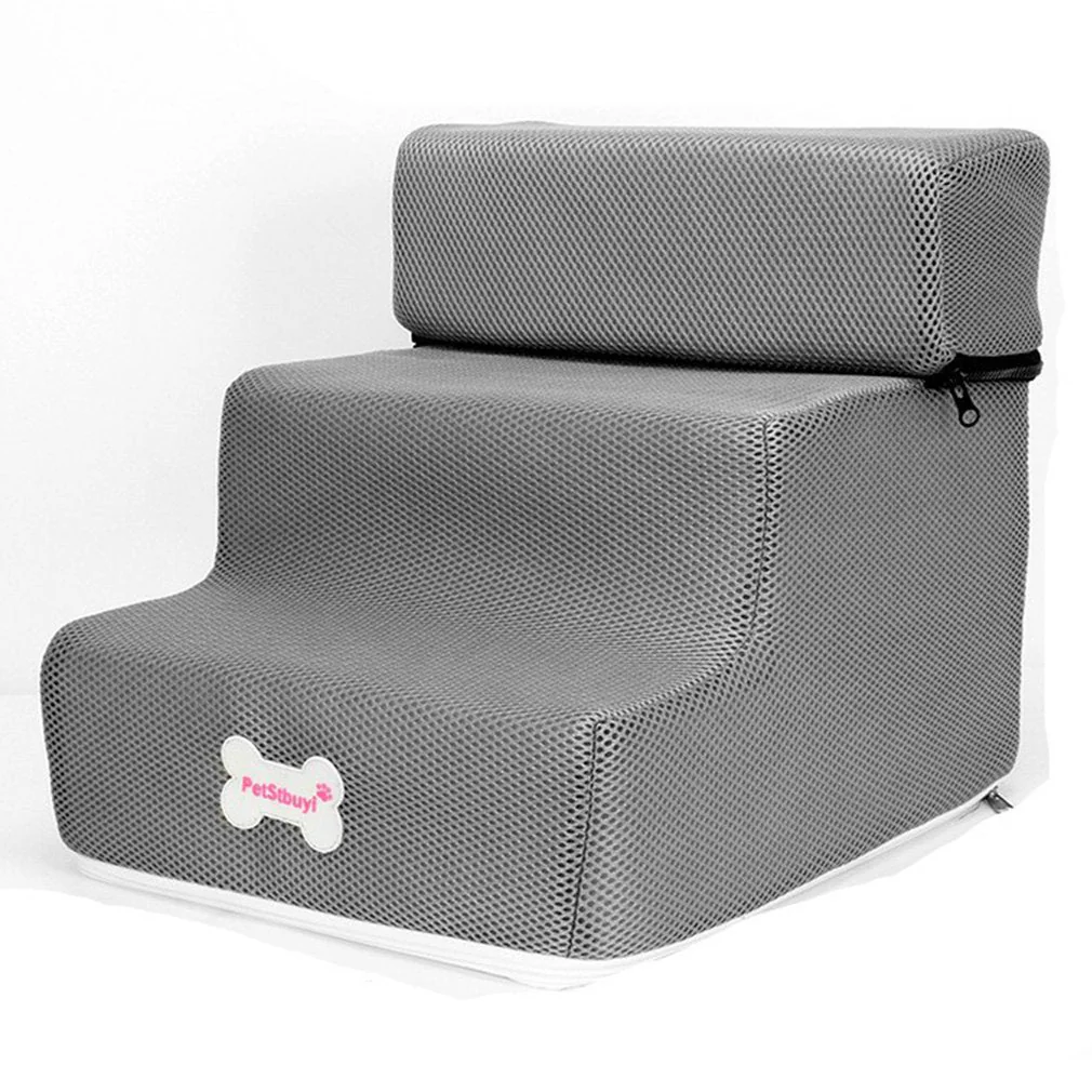 HULIANFU Pet Ramp Ladder Small Pet Steps Stair Dogs And Cats Pet 3 Steps Removable Non-Slip Ramp Climbing Detachable Bed Ladder - Deanwangkt